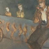 Painting of a person smoking 20th century