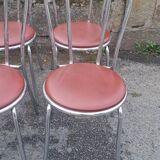 8 vintage chrome bistro chairs