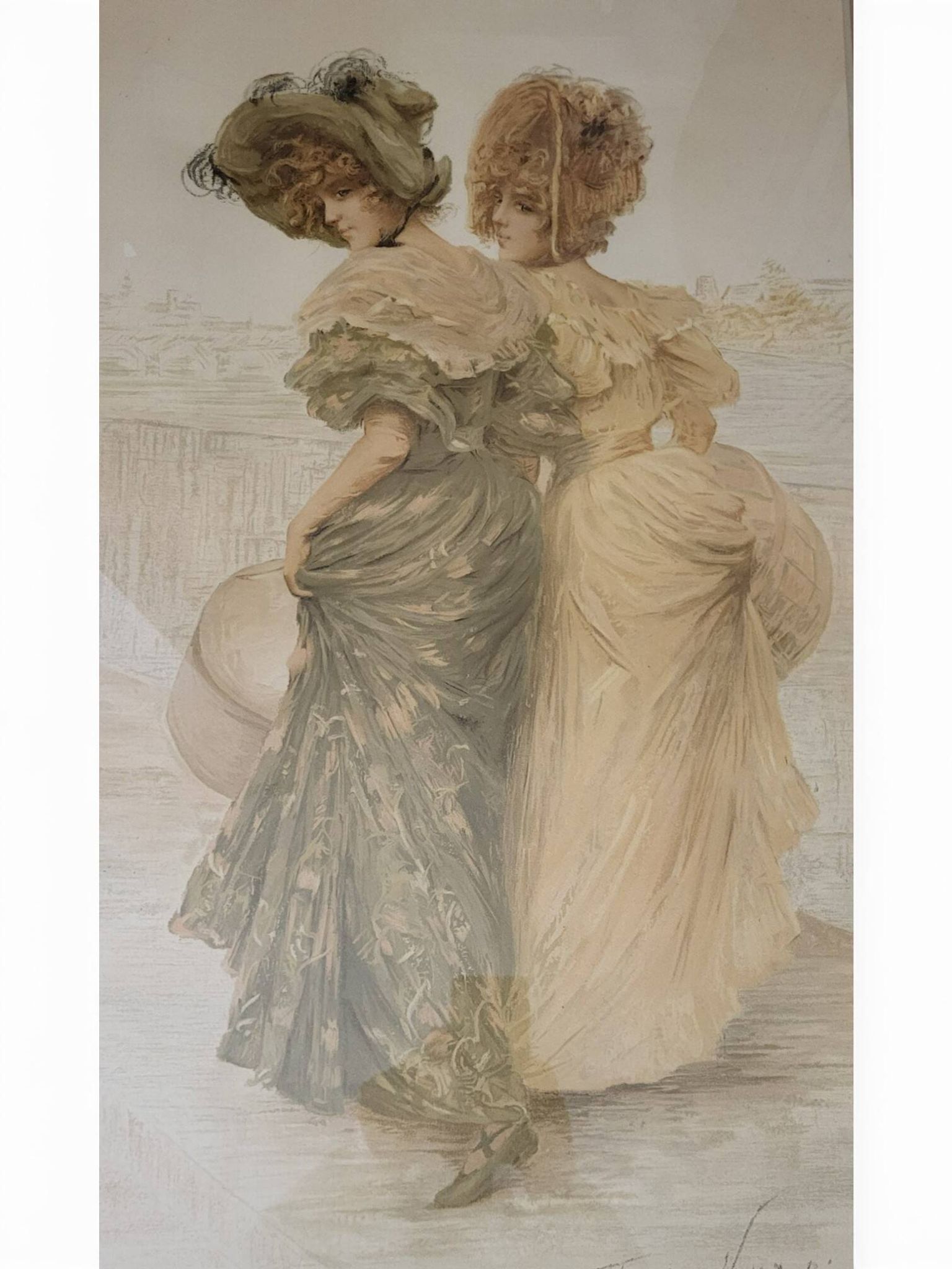 Lithograph, Frédérique Vallet-Bisson, Elegant, 1900s,