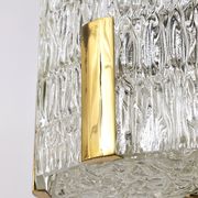 Kalmar Suspension Tambour Drum, Brass, Frosted Textured Glass, Austria, 1960s
