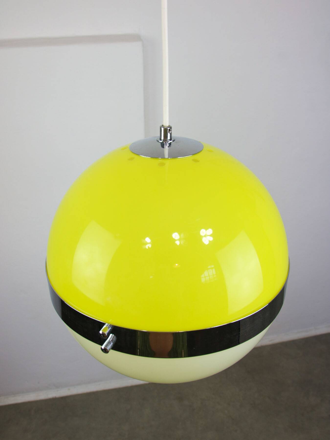 Space Age Italian Yellow Pendant Lamp, 1970s
