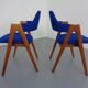 Set of Compass Chairs in Teak and Kvadrat Hallingdal 65 by Kai Kristiansen for Schou Andersen, 1960s