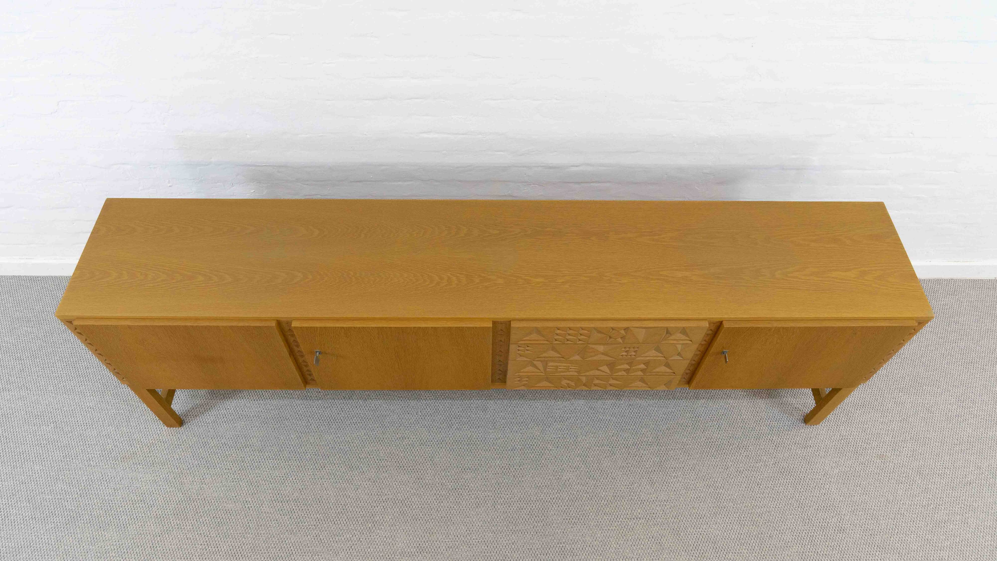 Mid-century brutalist oak sideboard