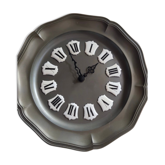 Pewter wall clock