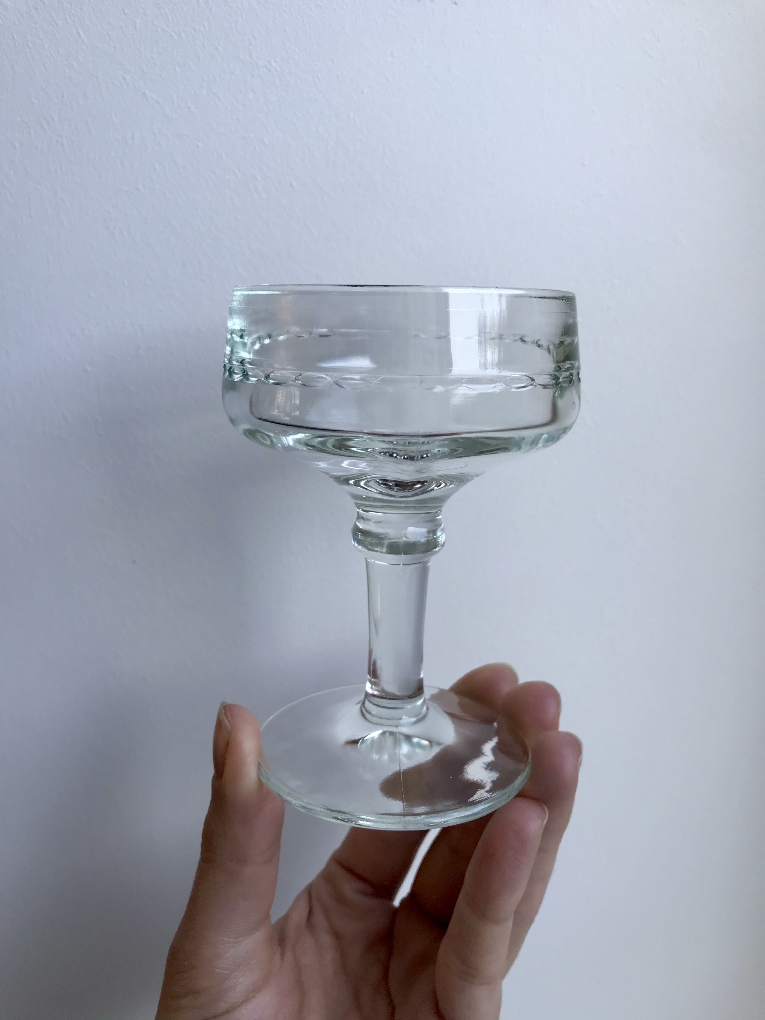 Set of 10 glasses with molded glass bar legs in 70s