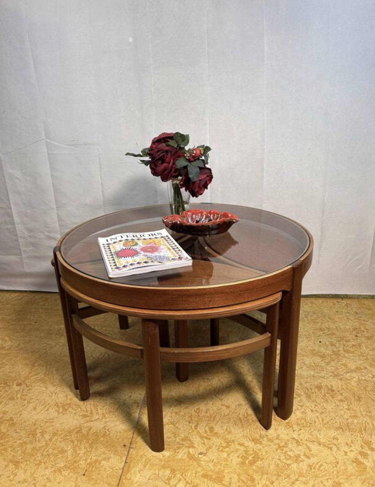 Mid century retro vintage teak trinity coffee table by nathan 1960  Ad