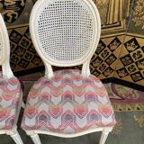 4 chairs louis XVI style medallion