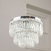 Vintage Italian Crystal & Chrome Chandelier, 1970s