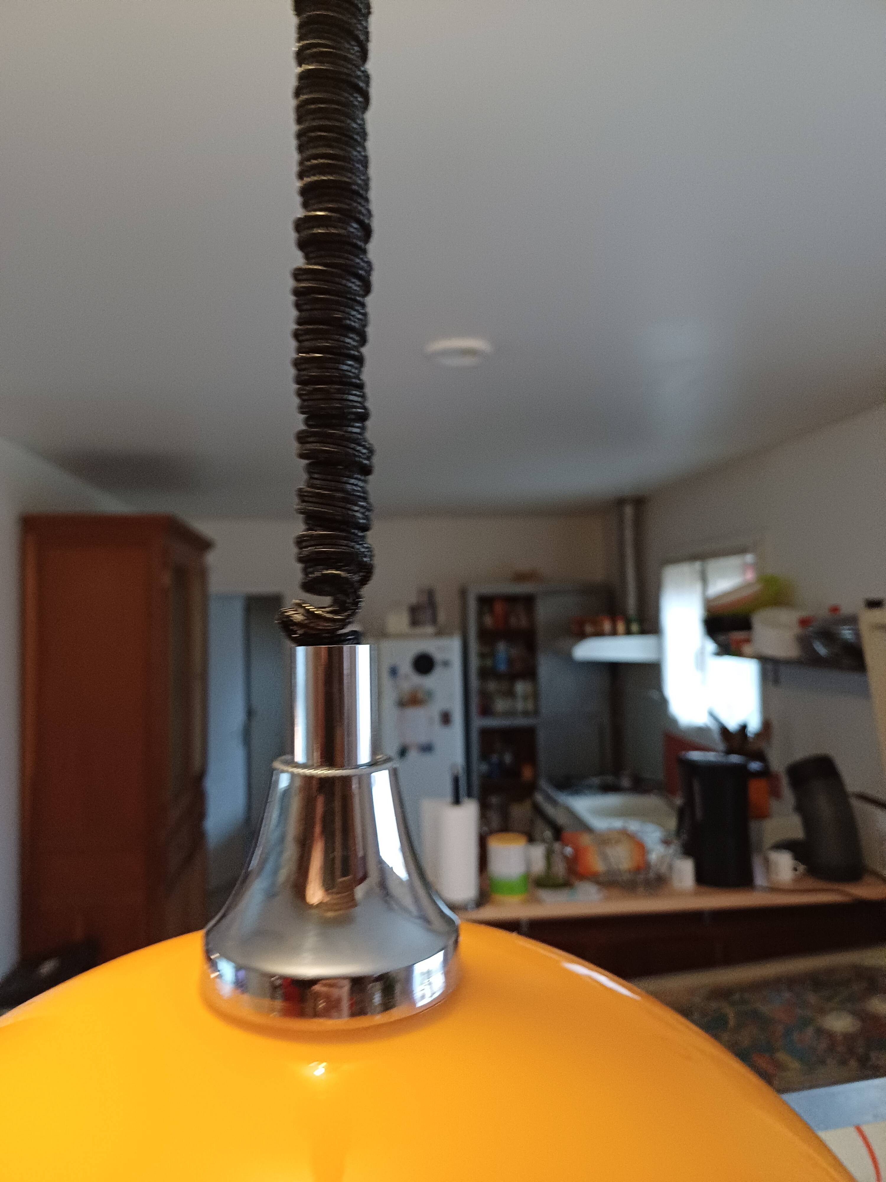 Vintage opaline orange pendant lamp “viro”