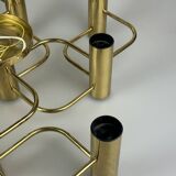 60s 70s 9-bulb ceiling lamp from Leola Leuchten Germany in brass