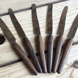 6 small teak and metal knives from Solingen - 1970's