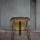 Vintage stool, wooden stool, half-moon tripod stool, occasional chair