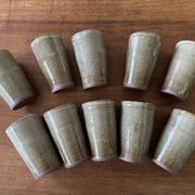 Mugs en grès émaillé vintage