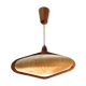 Sisal Ufo pendant lamp and vintage teak by Temde Leuchten