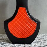 Modernist floor vase, ceramic vase 50, vase black orange, 60s, West German Pottery