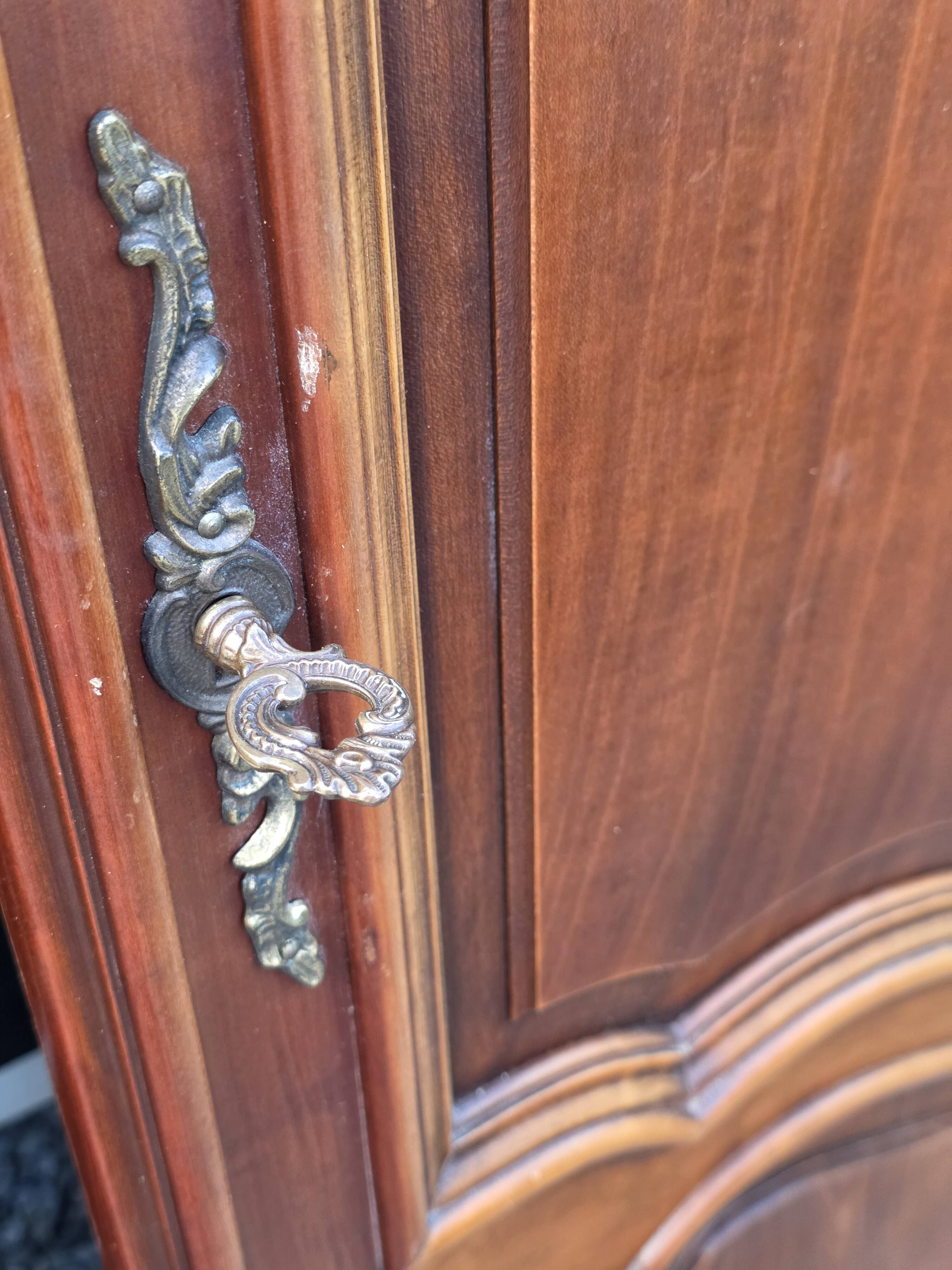 3 Louis XV style wardrobe doors in solid cherry wood