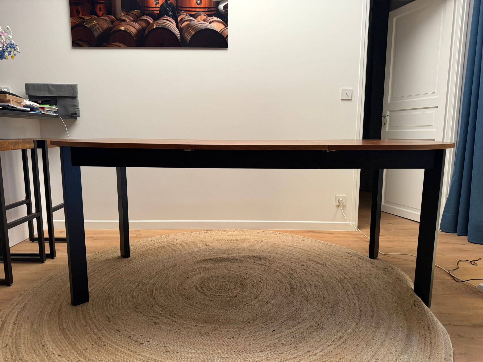 Extendable dining table La Redoute - Walnut and Brass Design