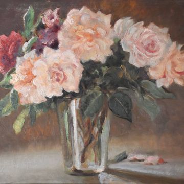 Hippolyte Léty, Roses in a Glass (circa 1920)
