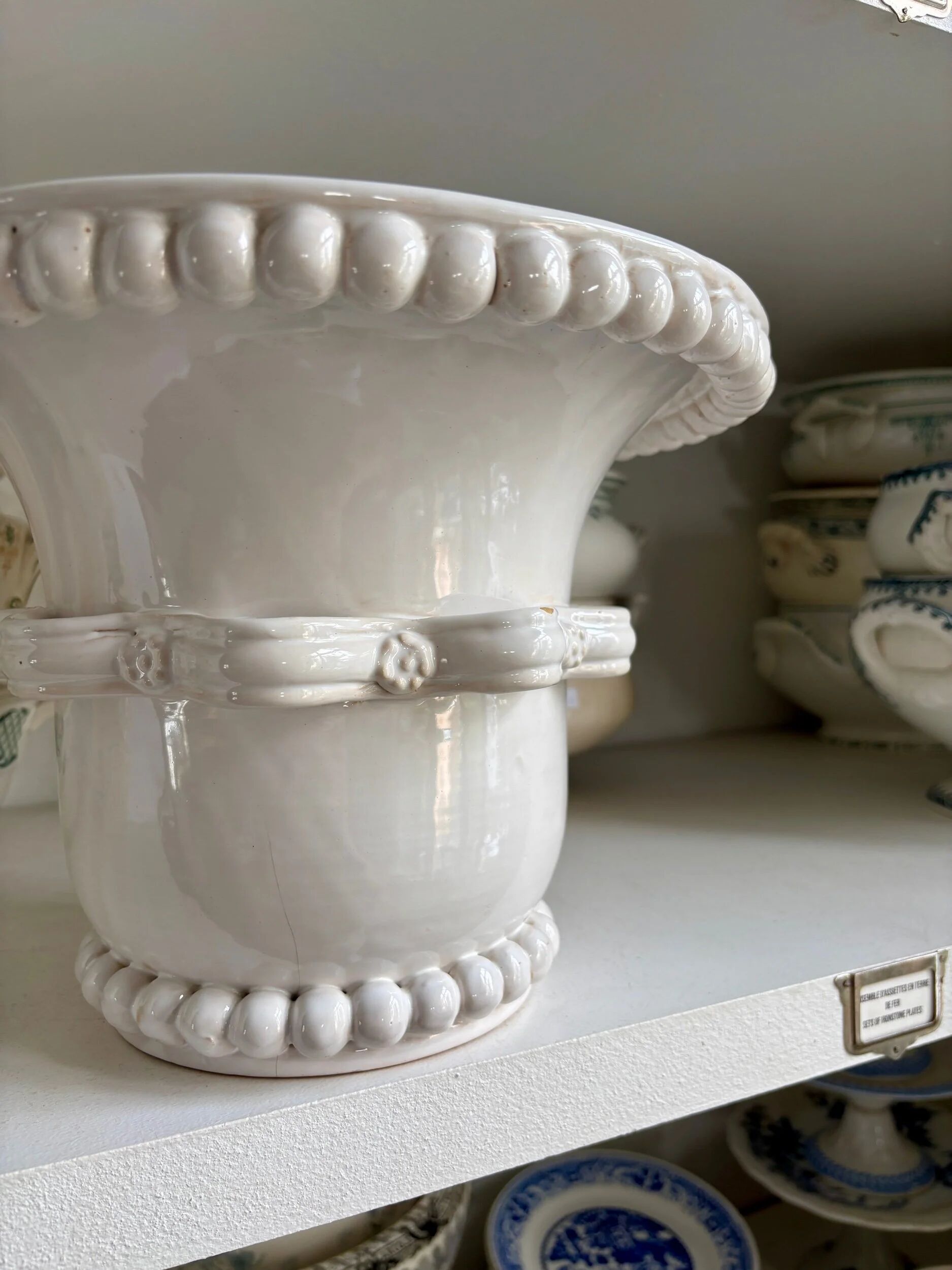 Vase, barbotine in artistic earthenware from Malicorne