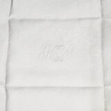 White linen towels embroidered