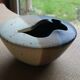 Vase flower frog, stoneware Puisaye signed Jean Cacheleux, 80's design
