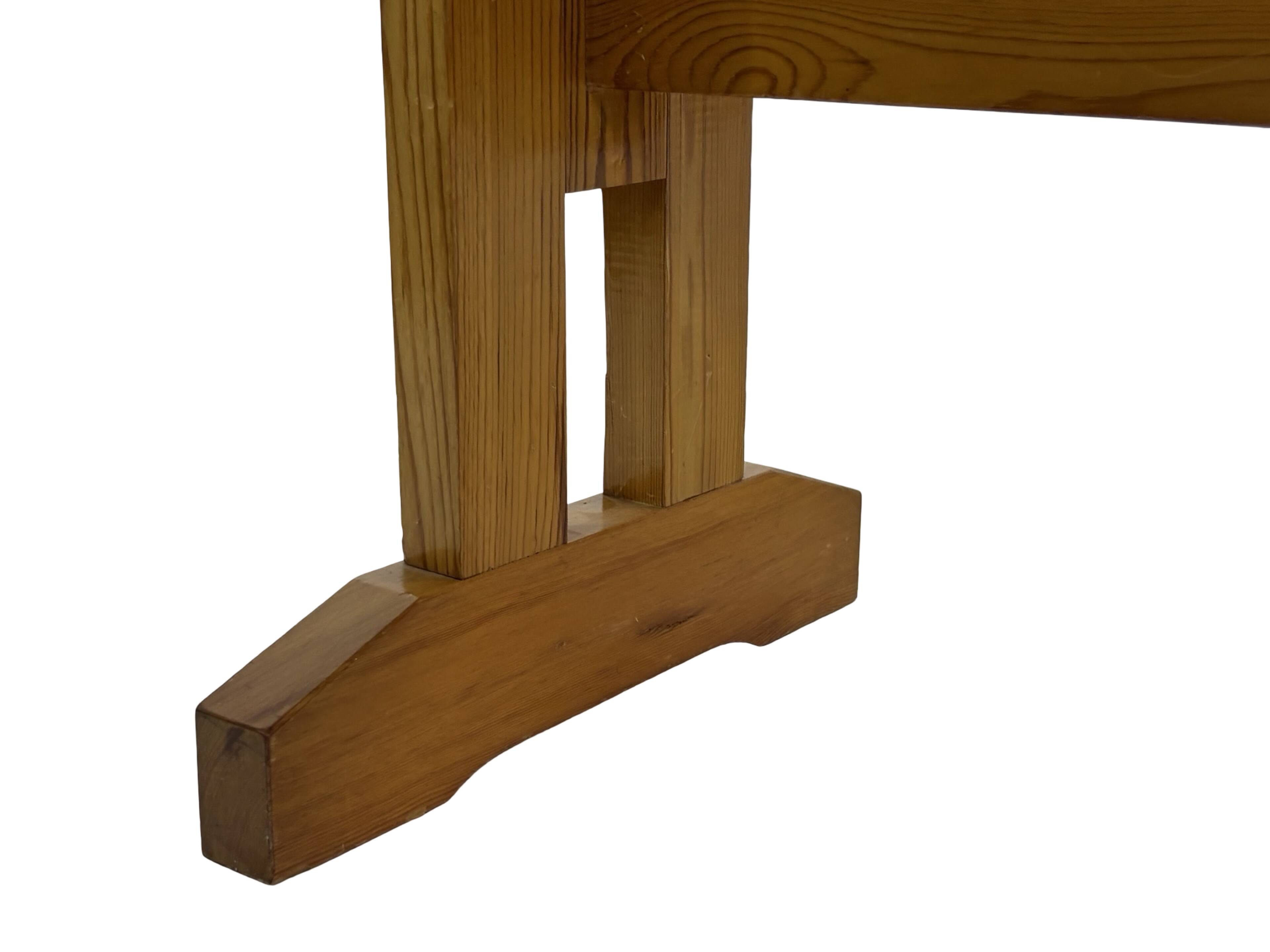 Vintage Scandinavian modern pinewood bench from the 1960's