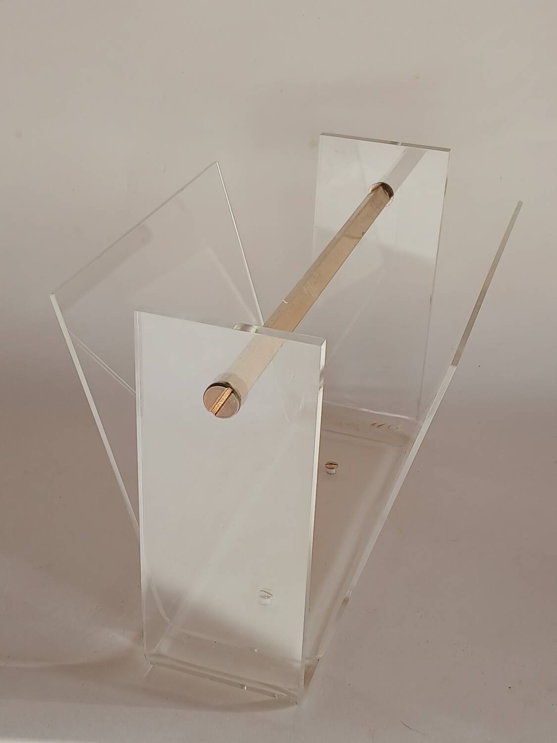 Acrylic magazine rack by David Lange