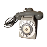 vintage telephone with rotating dial