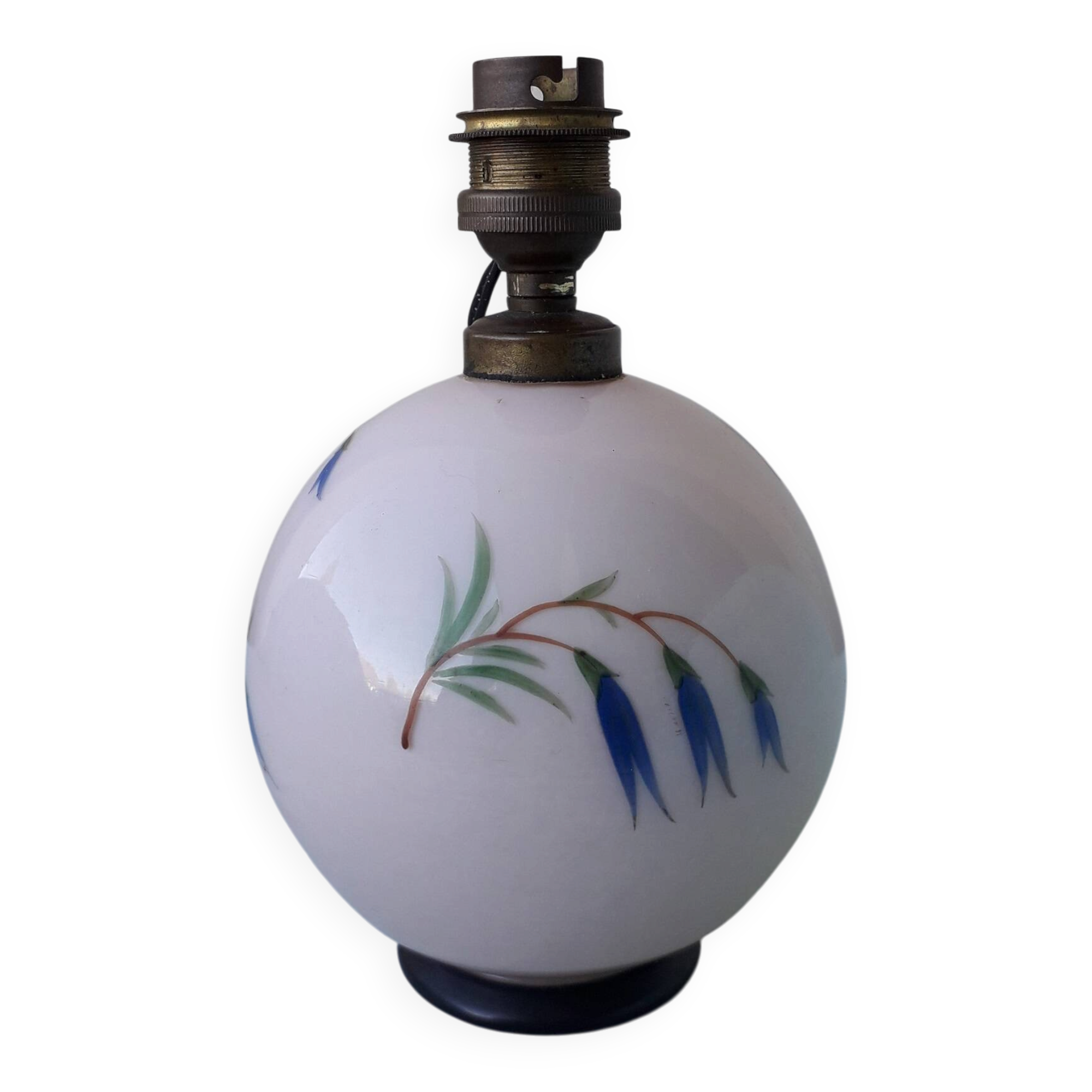 Lamp base in pink opaline.