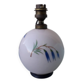 Pied de lampe en opaline rose