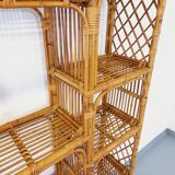Bookcase vintage rattan shelf from the 60s