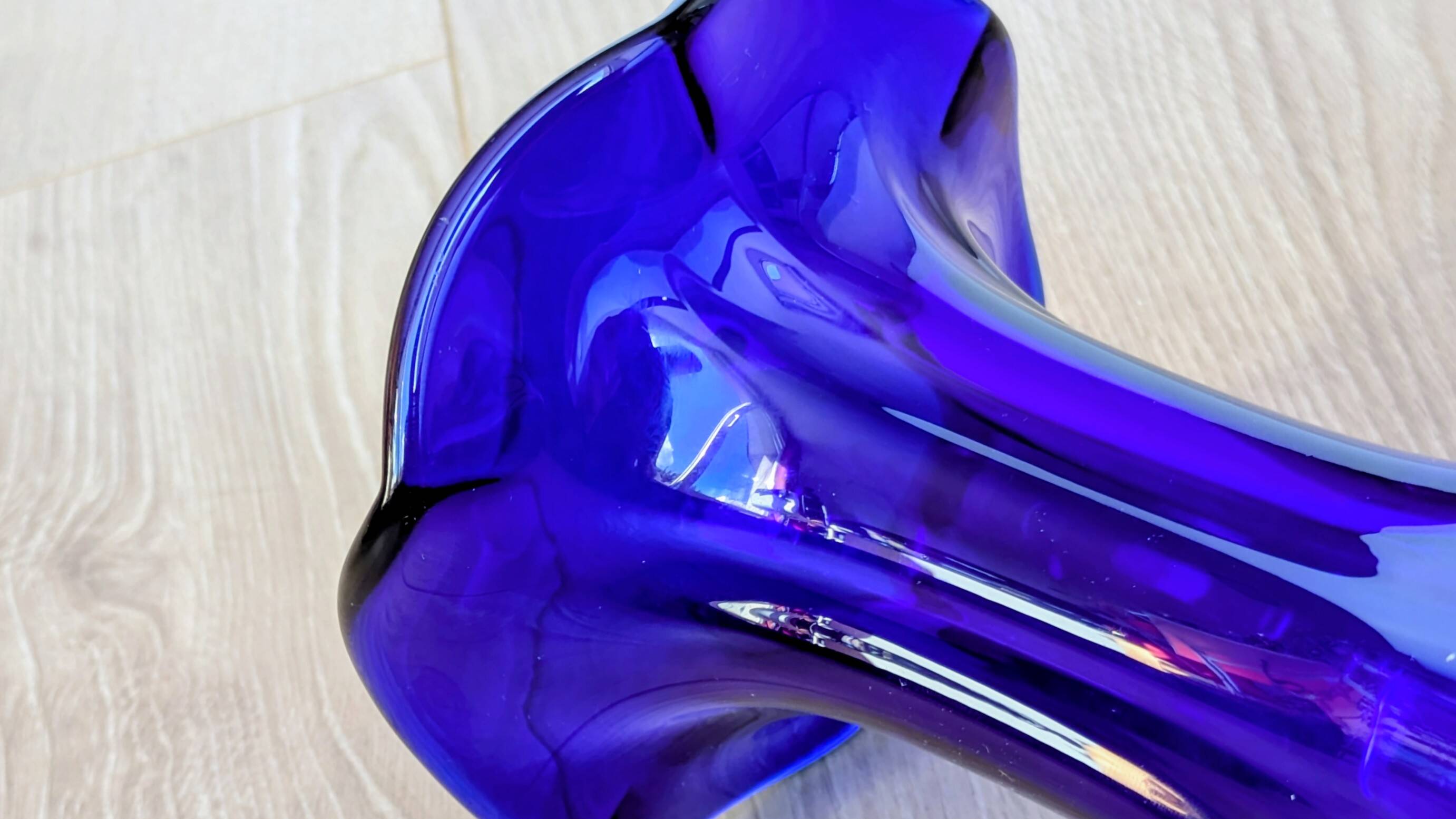 Large Cobalt Blue Art Glass Vase - Murano Work - Italy 1960