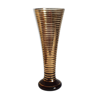 Art deco vase in gold glass