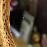 Vintage wicker mirror