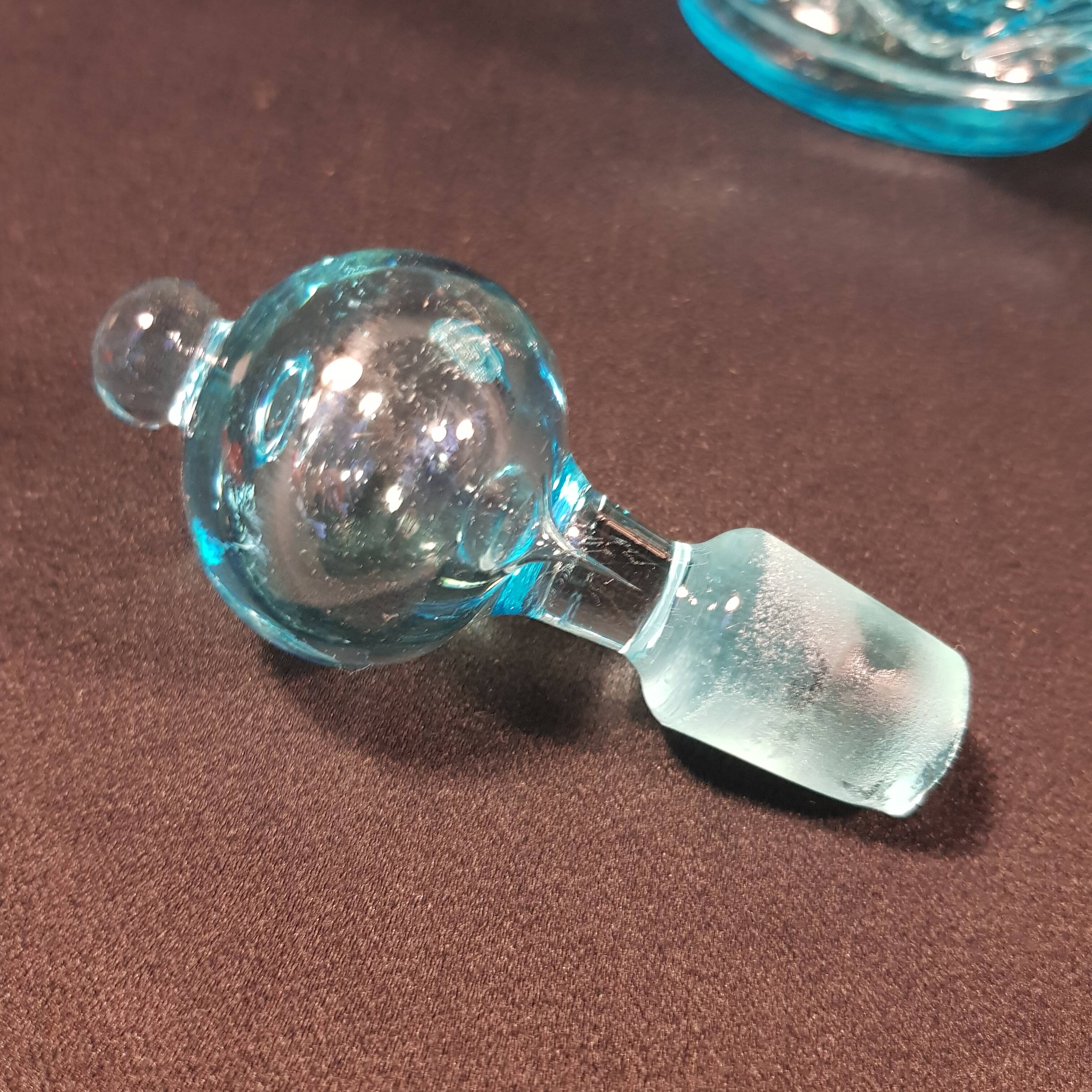 Blue Art Nouveau carafe