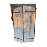 Pair of patinated wood shutters 19th