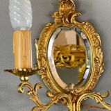 Pair of Louis XV Style Mirror Wall Sconces, 20th Century