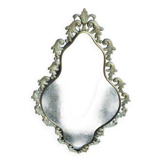 Antique brass mirror