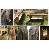 Raw oak carpenter's workbench