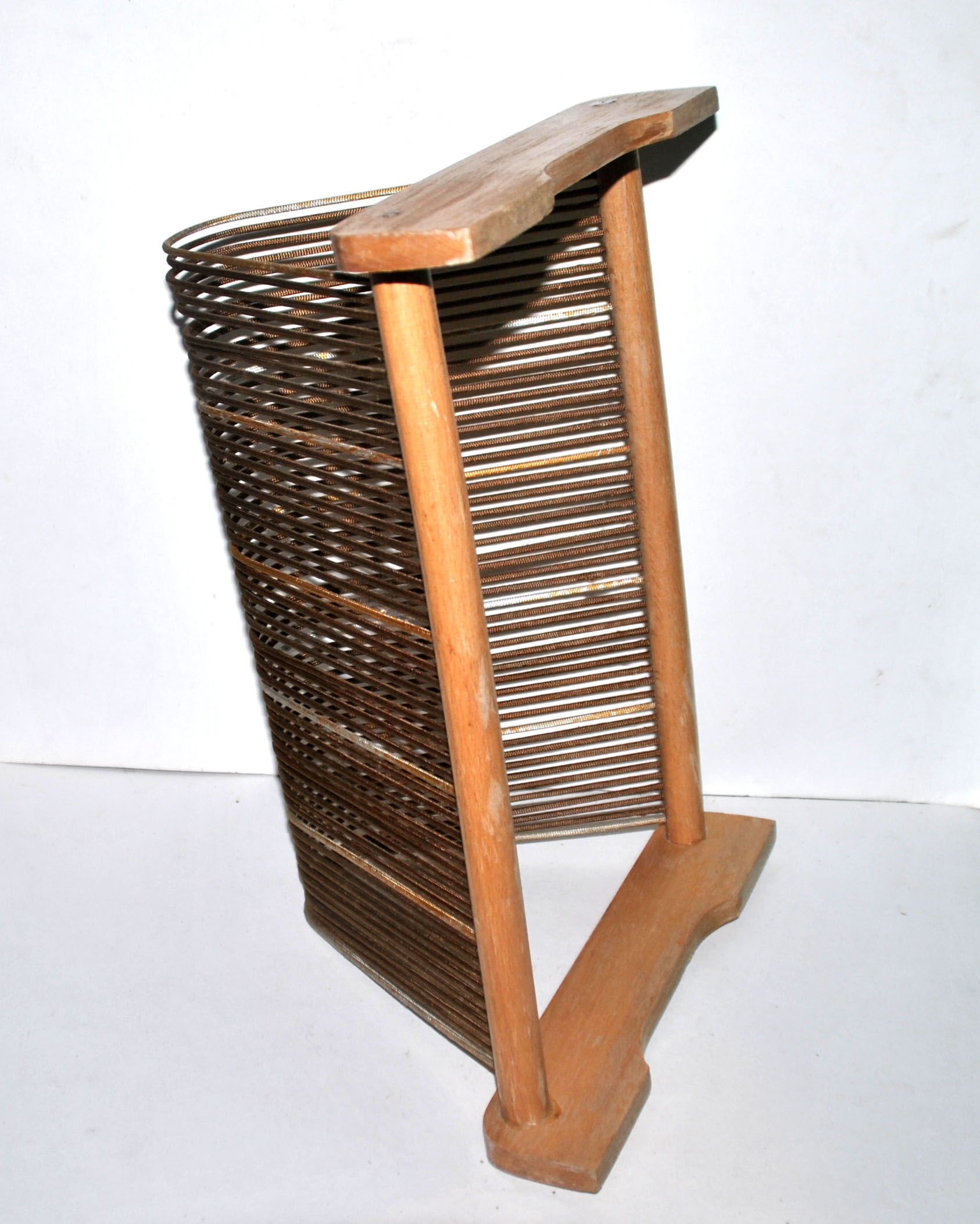 Porte-vinyles Range-disques en bois clair vintage 1950/60 Jukebox Tournedisque