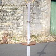 Art deco floor lamp, art deco floor lamp, wood and aluminum lamp, interior decoration