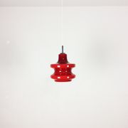 Original German Red Opal Glass Hanging Light, Made by Peill & Putzler, Germany