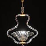 Trasparent Murano Glass Chandelier by Barovier e Toso, 1950s