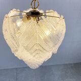 Vintage murano leaf chandelier, 1970s