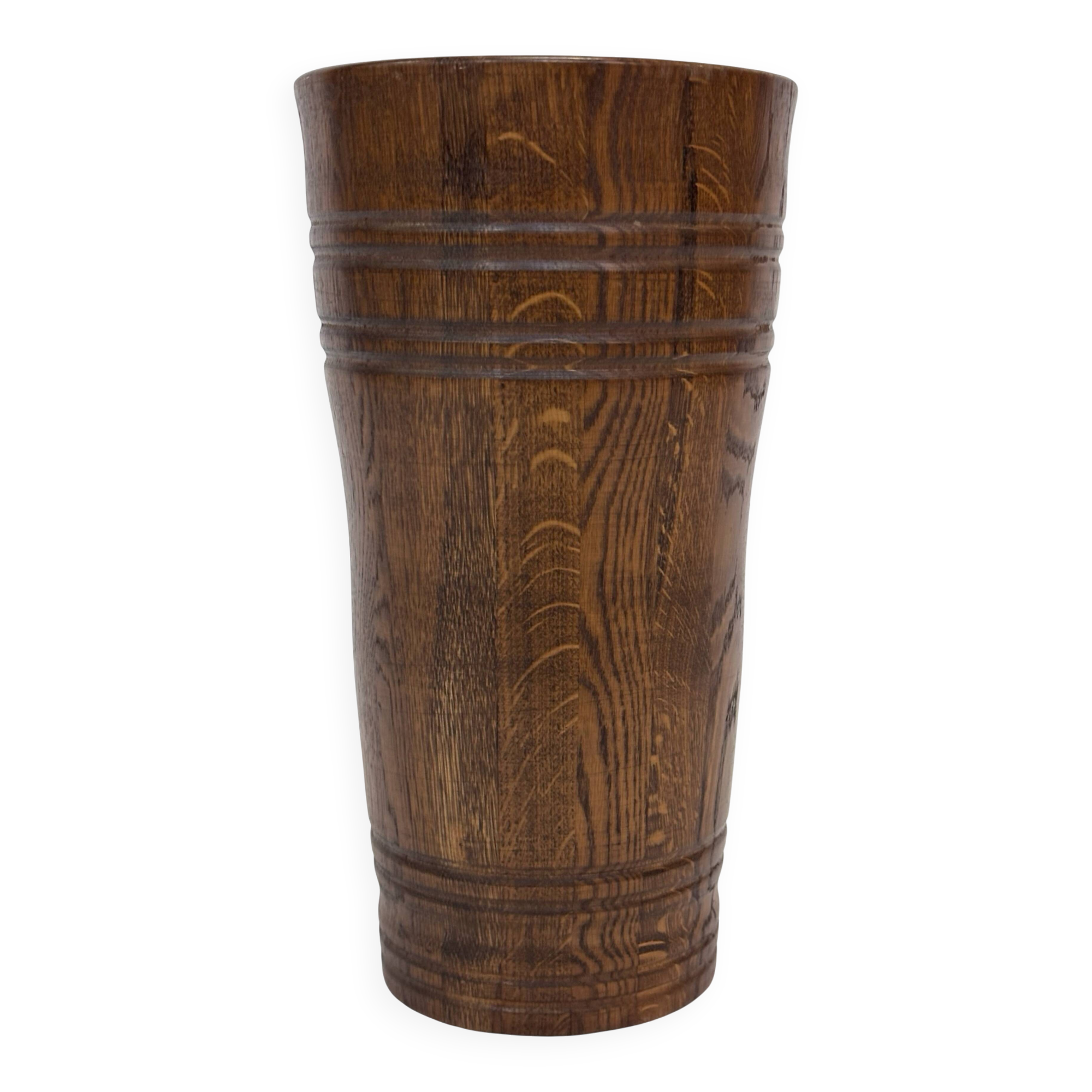 Vintage umbrella stand holder oak basket storage design 60's minimalist