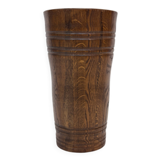 Vintage umbrella stand holder oak basket storage design 60's minimalist