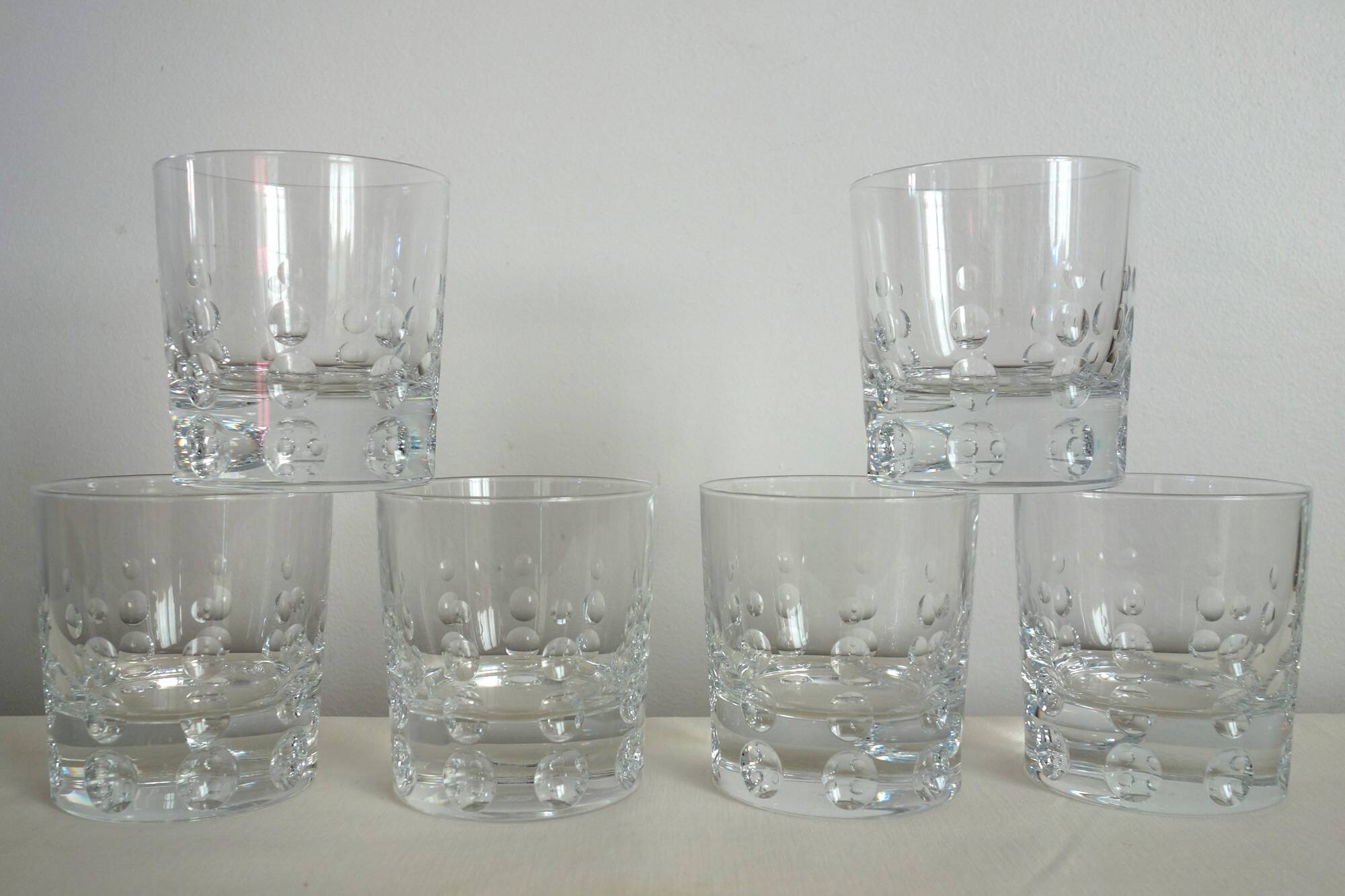 6 heavy crystal whisky glasses JG Durand