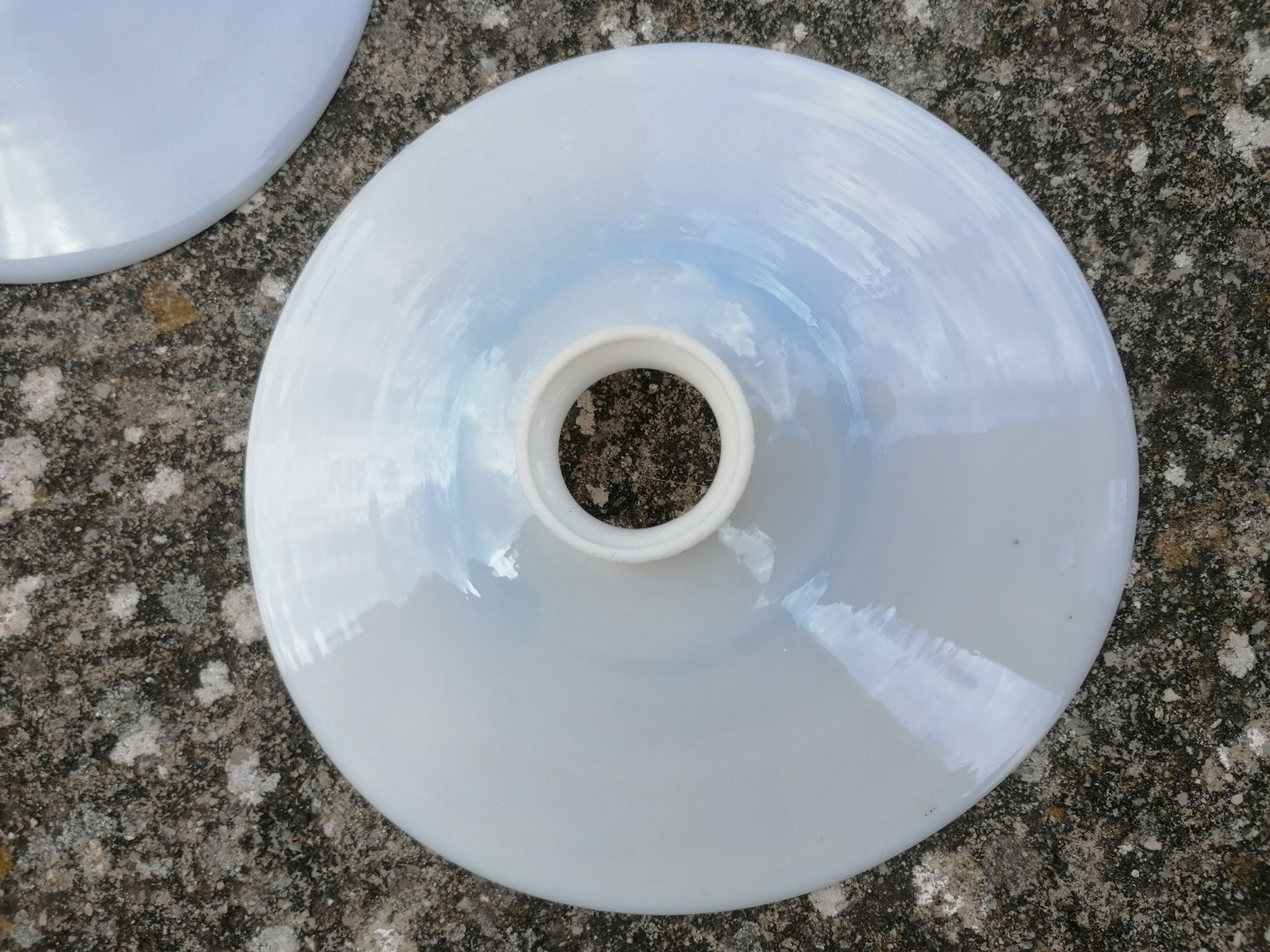 White opaline lampshade from the 1940s