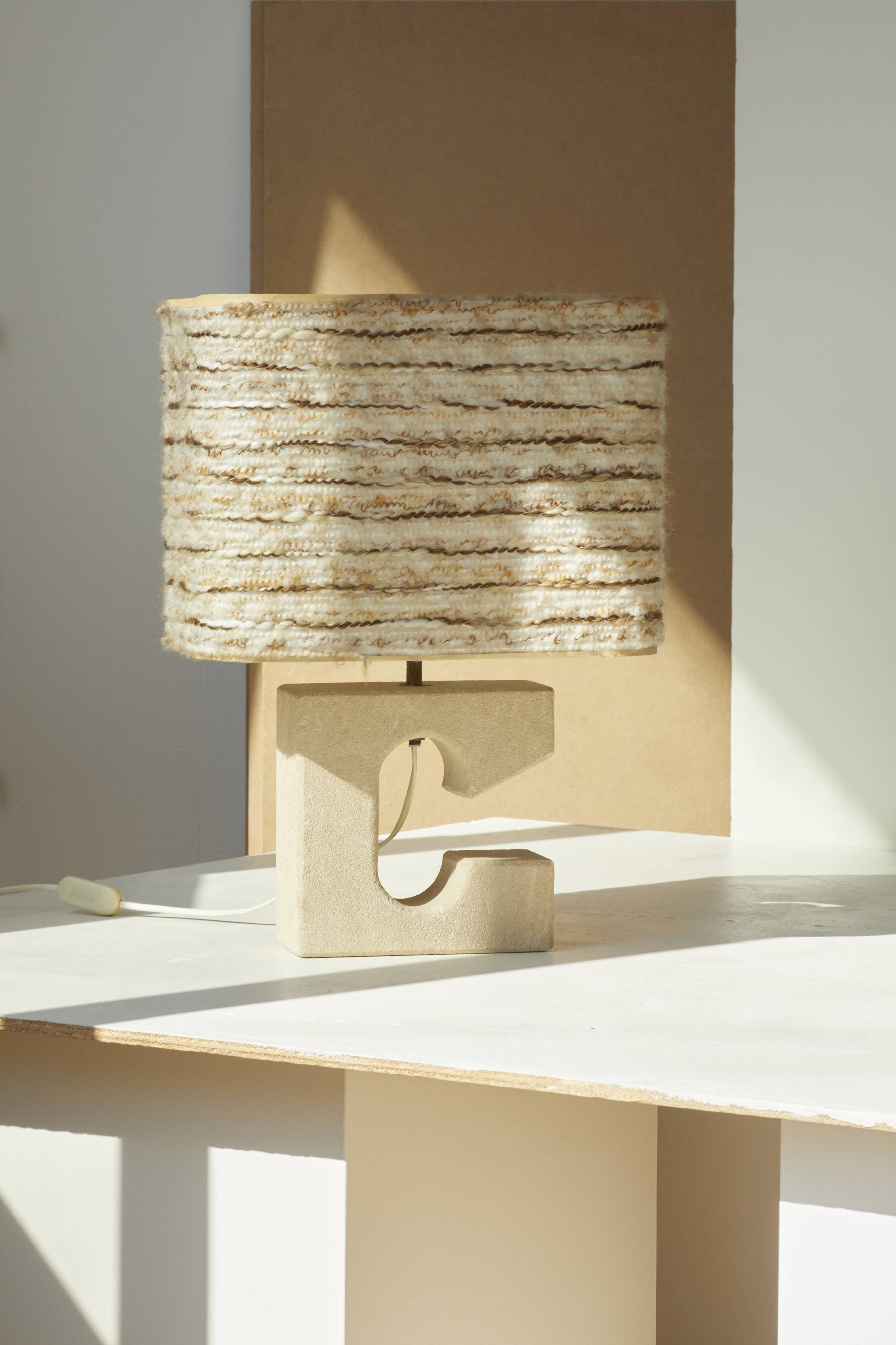 Vintage stone lamp circa 1970