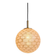 Suspension Space Age in brass and textured glass, 1970s